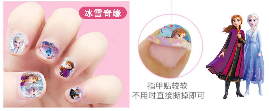 Disney Stickers Girls Nail Stickers Nail Art Decorations Anime Character Frozen 2 Press on Nails Accesories Mickey Mouse Sofia