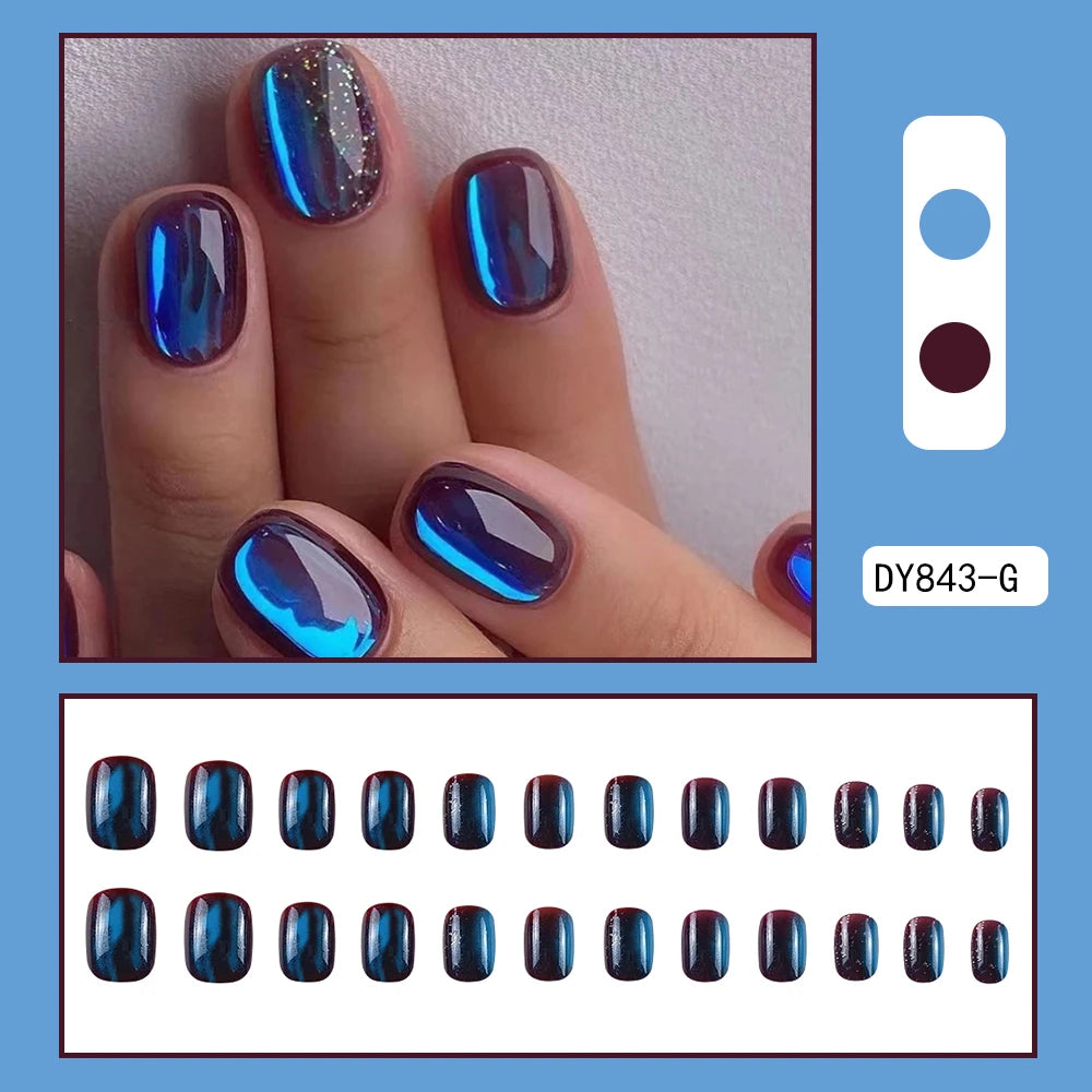 24 Pcs Ballerina Press On Nails Pink Gradient Fake Nails Glossy Artificial Finger Manicure Reusable False Nails For Women