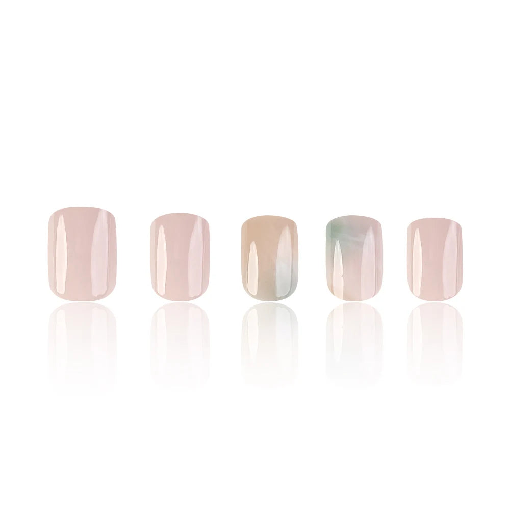 24 Pcs Ballerina Press On Nails Pink Gradient Fake Nails Glossy Artificial Finger Manicure Reusable False Nails For Women