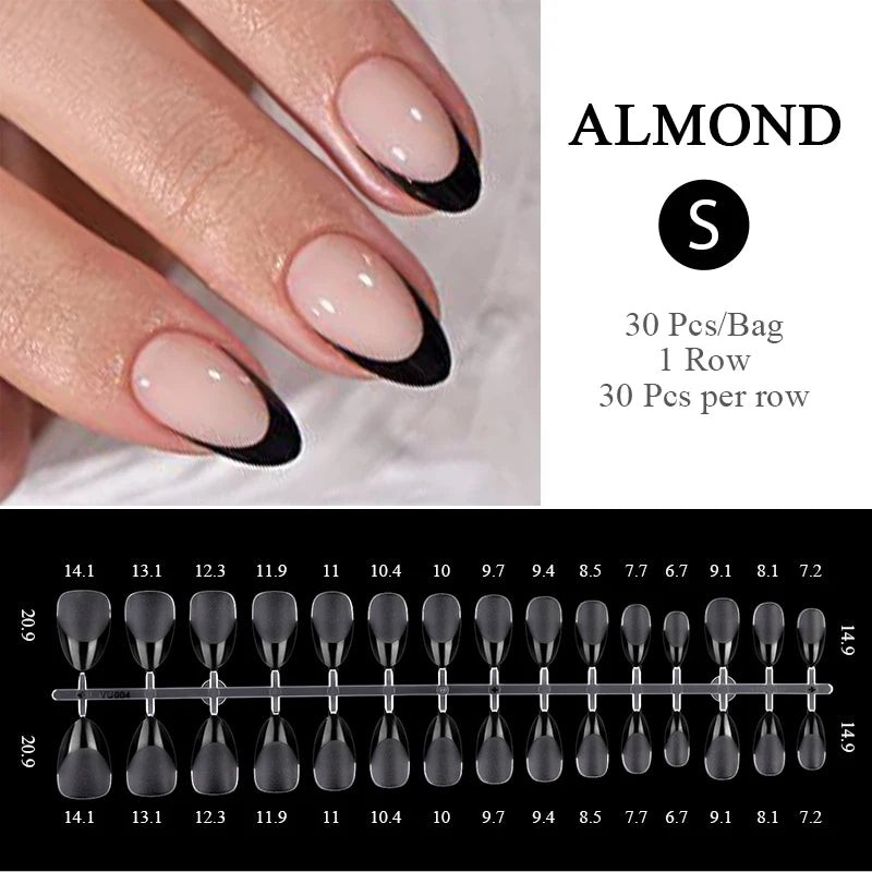 30Pcs Nail Tip Nude French Fake Nail Fashion Frosted Wearable False Nails Simple Full Cover Press on Nails DIY Wear Nail Tool