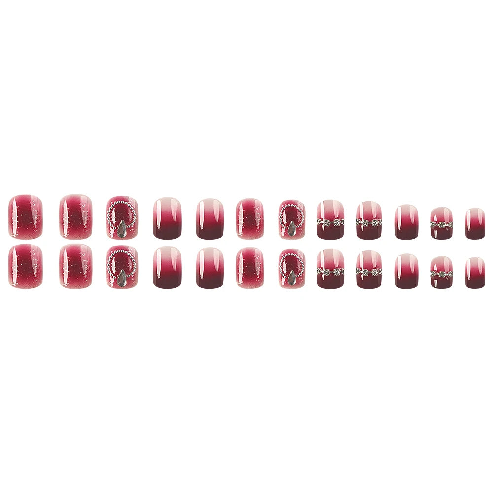 24 Pcs Ballerina Press On Nails Pink Gradient Fake Nails Glossy Artificial Finger Manicure Reusable False Nails For Women
